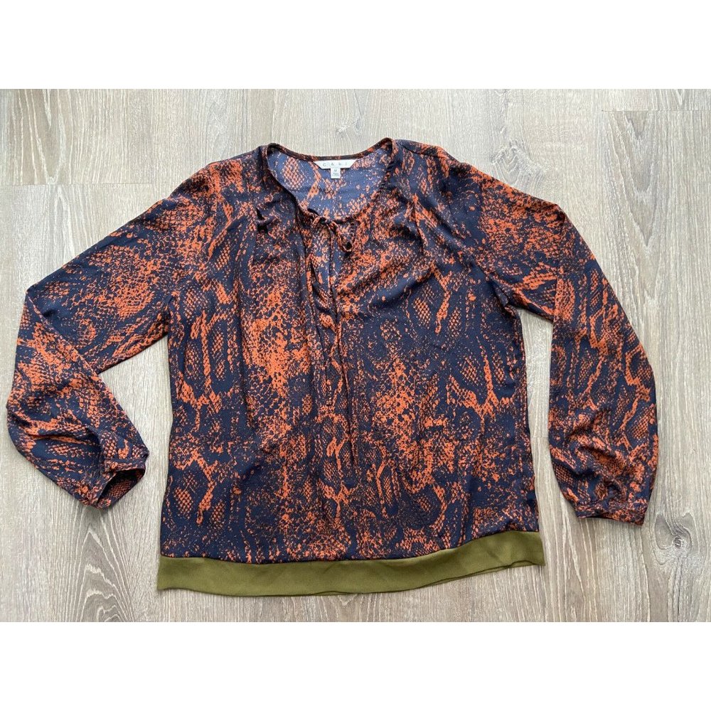 CAbi 101 Border Wrap Snake Skin Print Navy-rust M